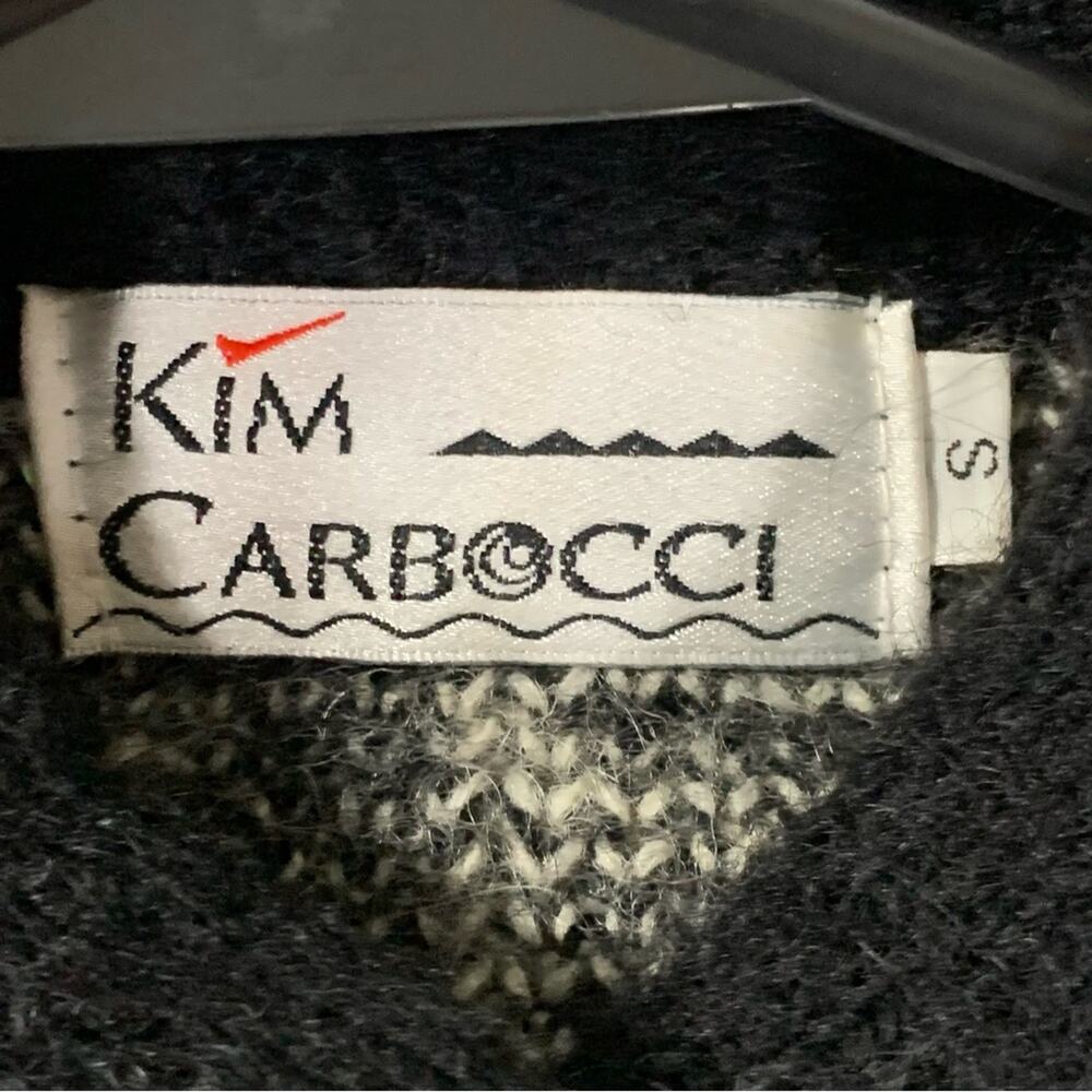 Kim Carbocci Vintage Mohair Wool Geometric Cardigan Sweater Size Small - Picture 7 of 9